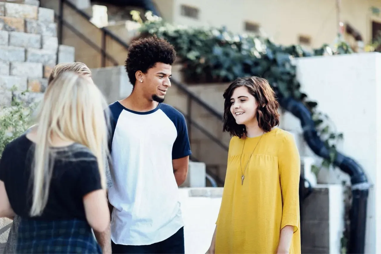 Teen smiling during a therapy session
